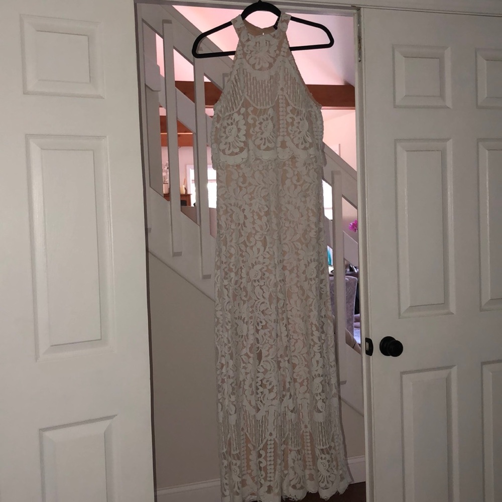 Lulus White Lace Halter Jumpsuit